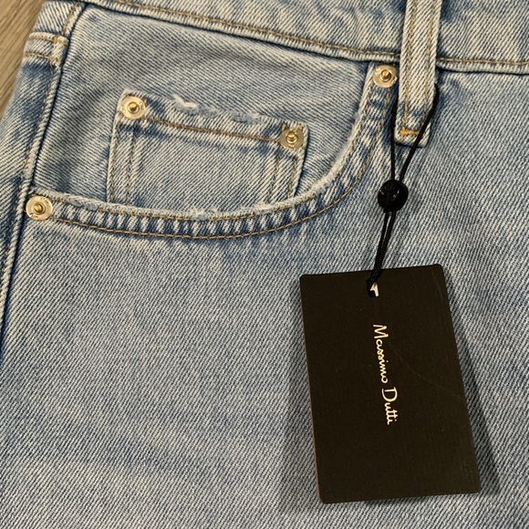 Massimo Dutti Light Wash Straight Leg High Rise 100% Cotton Jeans size 6 NWT - Picture 8 of 13